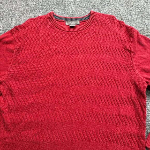 Daniel Cremieux Sweater Mens L‎ Red 100% Supima Cotton Signature Collection - Picture 2 of 7